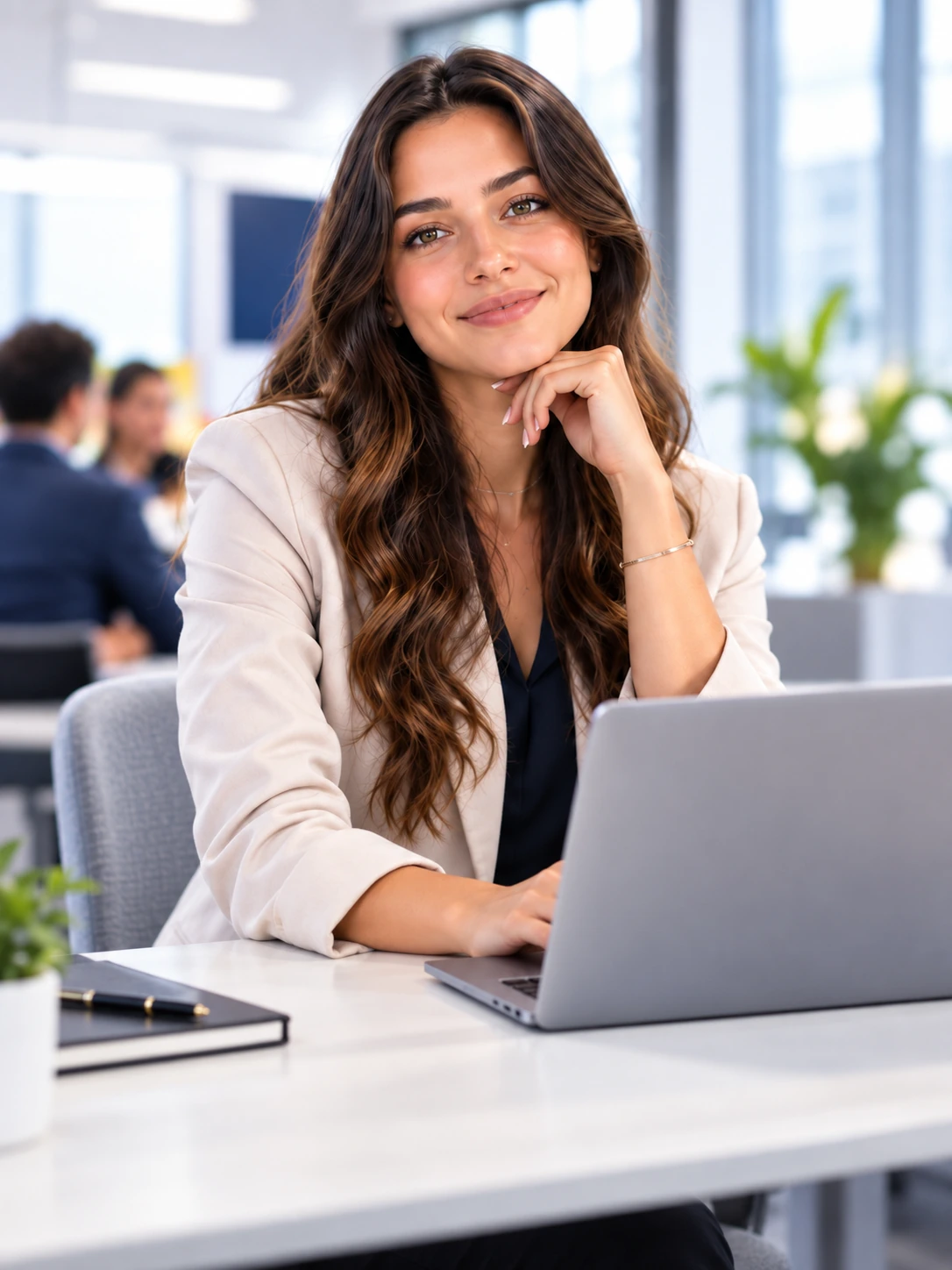 Une professionnelle du marketing et de l’expérience client dans son bureau